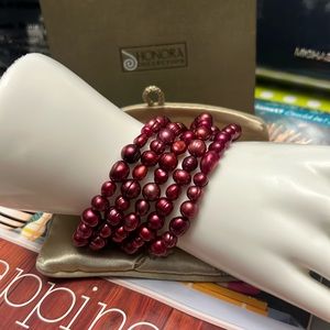 Honora collection cultured freshwater pearl bracelet set.